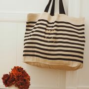 SUMMER BAG XXL RAYE MARINE COCO A LA PLAGE / GOLD PAILLETE