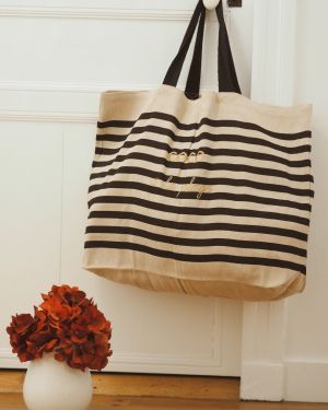 SUMMER BAG XXL RAYE MARINE COCO A LA PLAGE / GOLD PAILLETE