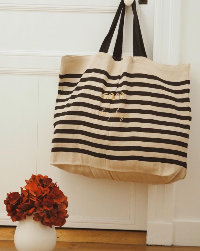 SUMMER BAG XXL RAYE MARINE COCO A LA PLAGE / GOLD PAILLETE (Copie)