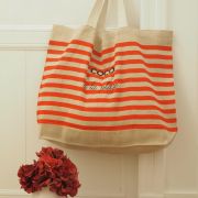 SUMMER BAG XXL RAYE ROUGE COCO A LA PLAGE / NOIR PAILLETE