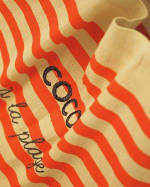 SUMMER BAG XXL RAYE ROUGE COCO A LA PLAGE / NOIR PAILLETE