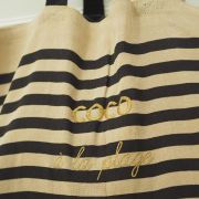 SUMMER BAG XXL RAYE MARINE COCO A LA PLAGE / GOLD PAILLETE