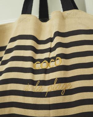 SUMMER BAG XXL RAYE MARINE COCO A LA PLAGE / GOLD PAILLETE