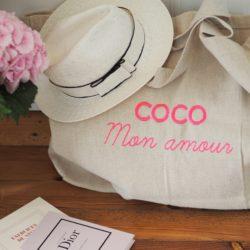 SUMMER BAG XXL COCO MON AMOUR SABLE / ROSE FLUO