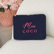 Pochette velours navy Miss COCO