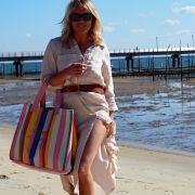 Le Sac bayadère Flashy COCO À LA PLAGE Gold pailleté