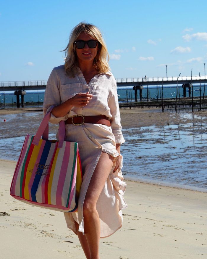 Le Sac bayadère Flashy COCO À LA PLAGE Gold pailleté