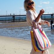 Le Sac bayadère Flashy COCO À LA PLAGE Gold pailleté