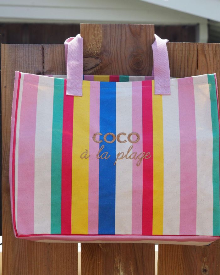 Le Sac bayadère Flashy COCO À LA PLAGE Gold pailleté