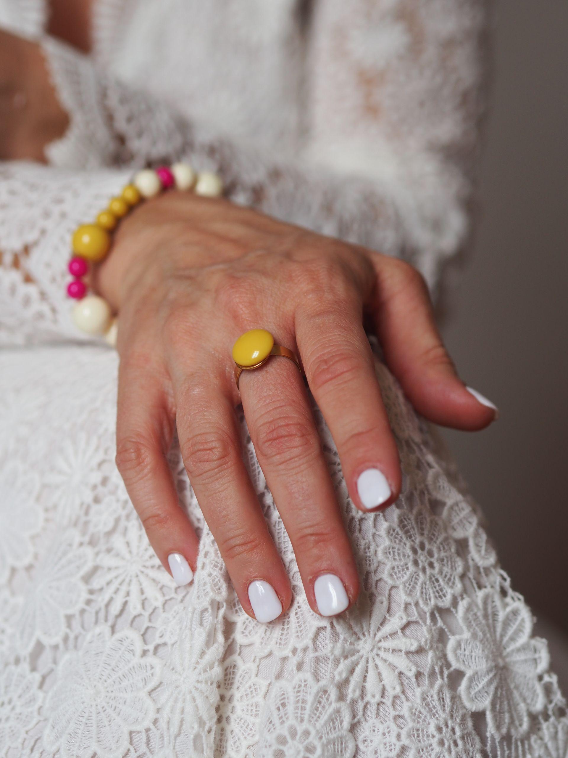 BAGUE JAUNE MOUTARDE ☀️