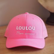 CASQUETTE TRUCKER ROSE LOULOU MON AMOUR BLANC