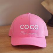 CASQUETTE TRUCKER ROSE COCO MON AMOUR BLANC