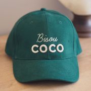 Casquette VERT ANGLAIS BISOU COCO écru