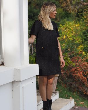 La Robe tweed MAXIME NOIR PAILLETÉ