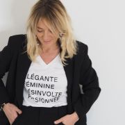 TSHIRT COL V BLANC L’ELEGANTE