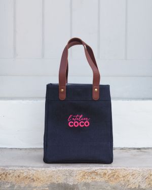 Le Sac LITTLE DENIM L’ATELIER COCO ROSE FLUO 3D
