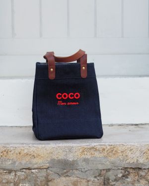 Le Sac LITTLE DENIM COCO MON AMOUR CORAIL FLUO 3D