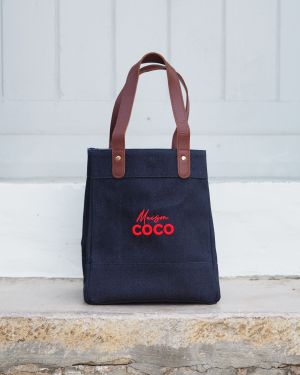Le Sac LITTLE DENIM MAISON COCO CORAIL FLUO 3D