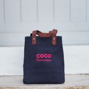 Le Sac LITTLE DENIM COCO MON AMOUR ROSE FLUO 3D