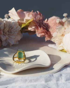 Bague BRUNA vert eau