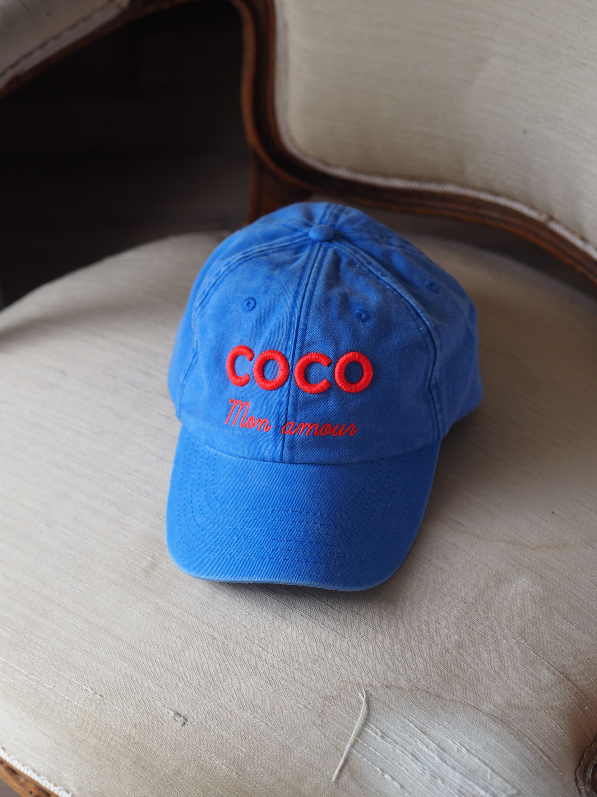 Casquette bleu vintage COCO MON AMOUR