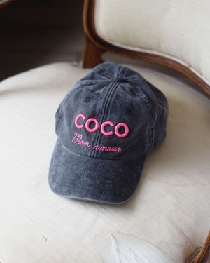 Casquette noir vintage COCO MON AMOUR
