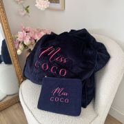 Pochette velours navy Miss COCO