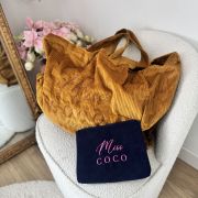 Pochette velours navy Miss COCO
