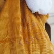Cabas velours XXL Safran Miss COCO broderie Chocolat