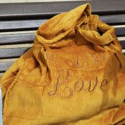 Cabas velours XXL Safran COCO LOVE broderie Chocolat