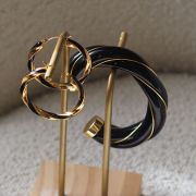 BOUCLES D’OREILLES ISIS NOIR / DORÉ