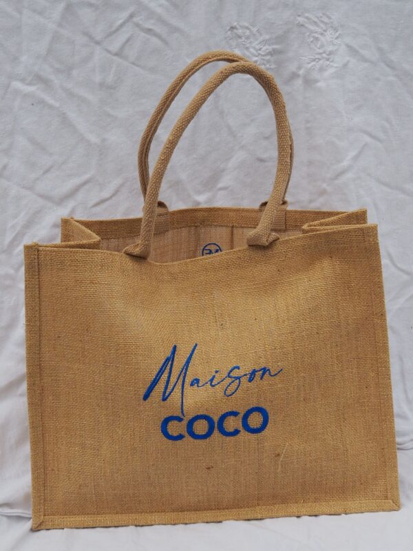 CABAS JUTE PAILLETÉ MAISON COCO bleu majorelle