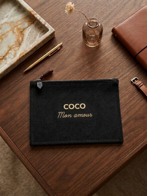 Pochette denim noir COCO MON AMOUR