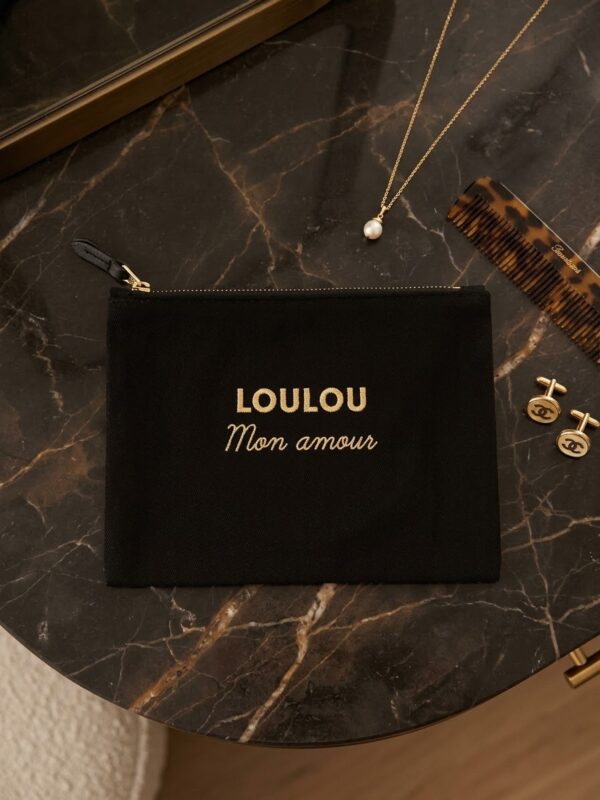 Pochette denim noir LOULOU MON AMOUR