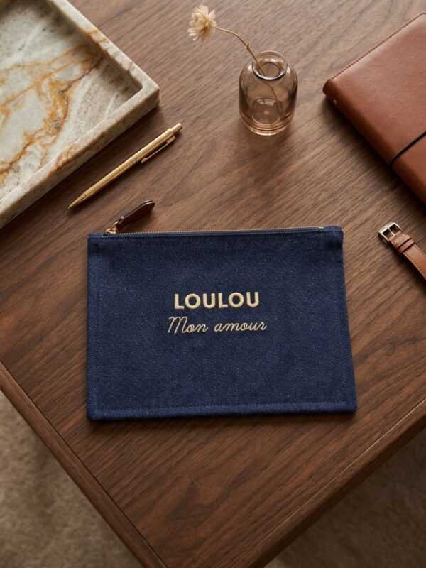 Pochette denim LOULOU MON AMOUR