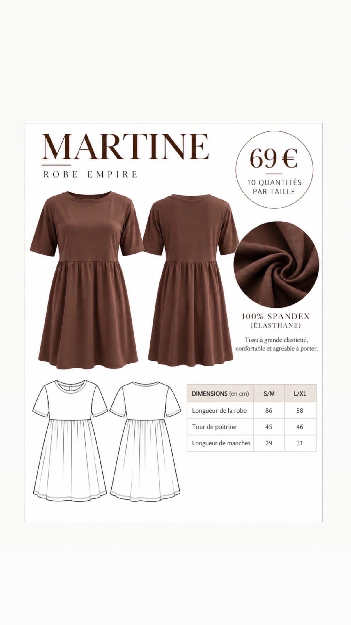 Robe MARTINE chocolat – Image 2